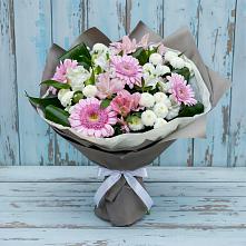 Букет цветов из:  Герберы, Альстромерии и Хризантемы в Красном Маныче