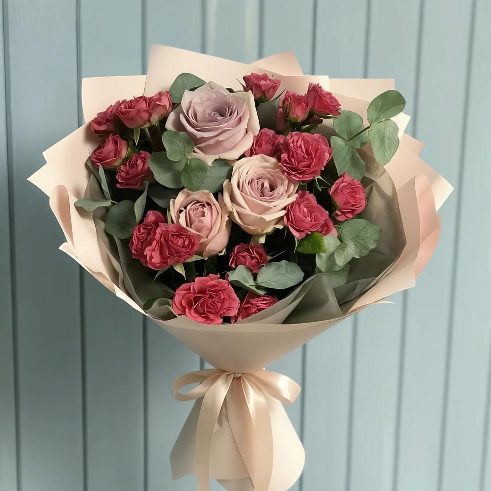Букет цветов из: Гвоздики и Розы в Красном Маныче