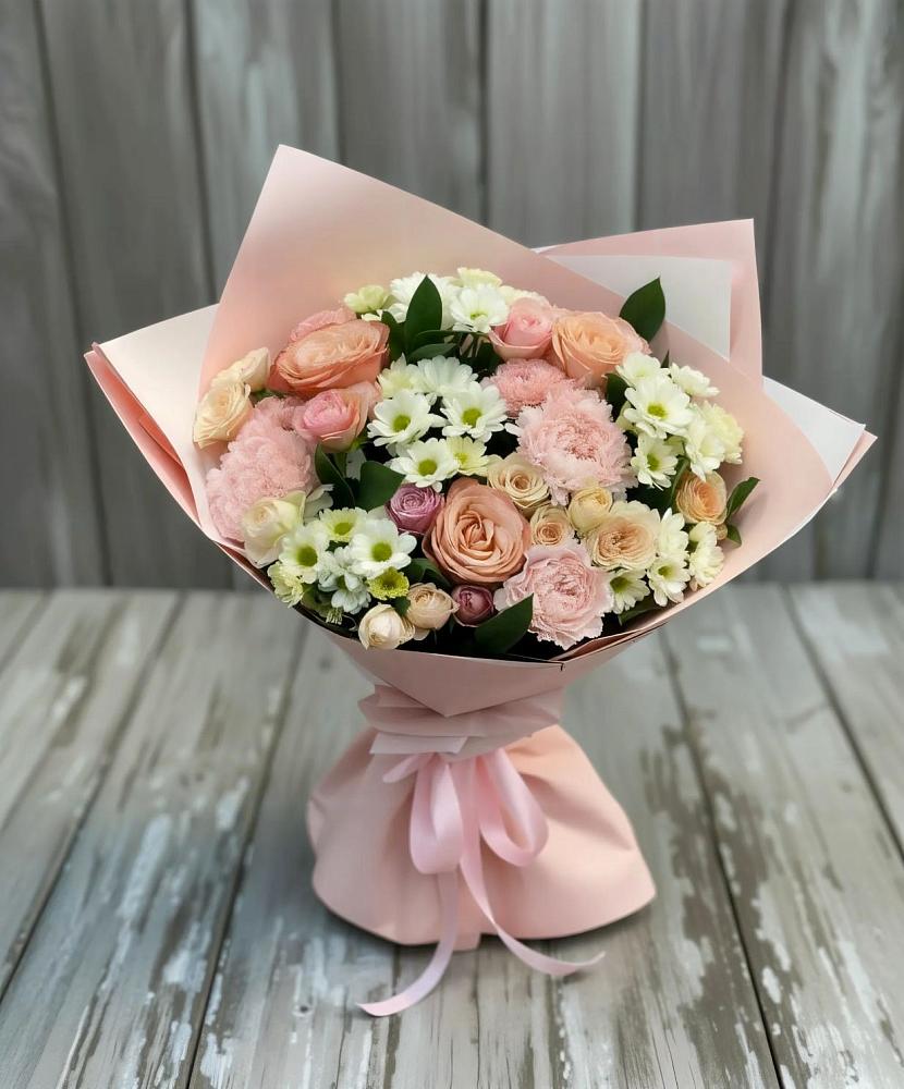 Букет цветов из: Гвоздики, Розы и Хризантемы в Красном Маныче