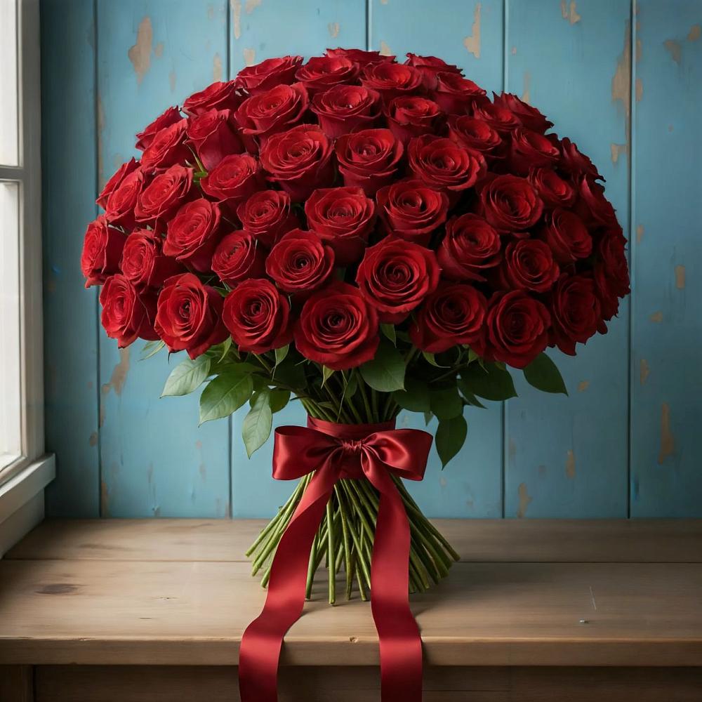 Букет Красные розы Блэк Меджик в Красном Маныче