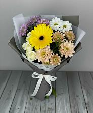 Букет цветов из:  Розы, Герберы и Хризантемы в Красном Маныче