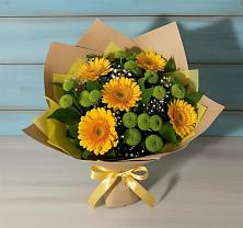 Букет цветов из:  Герберы и Хризантемы в Красном Маныче