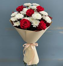 Букет цветов из:  Розы и Хризантемы в Красном Маныче