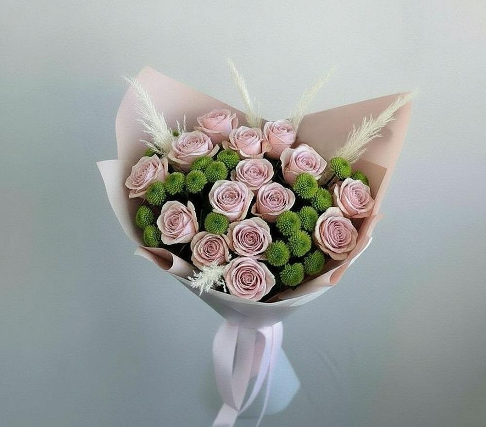 Букет цветов из: Розы и Хризантемы в Красном Маныче