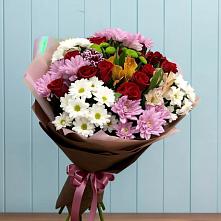 Букет цветов из:  Розы, Хризантемы и Альстромерии #REPLACE_PRED# Красном Маныче
