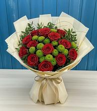 Букет цветов из:  Розы и Хризантемы #REPLACE_PRED# Красном Маныче