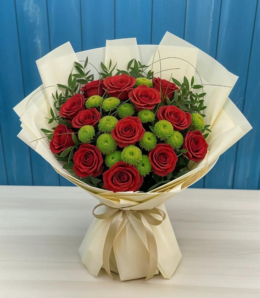 Букет цветов из: Розы и Хризантемы в Красном Маныче